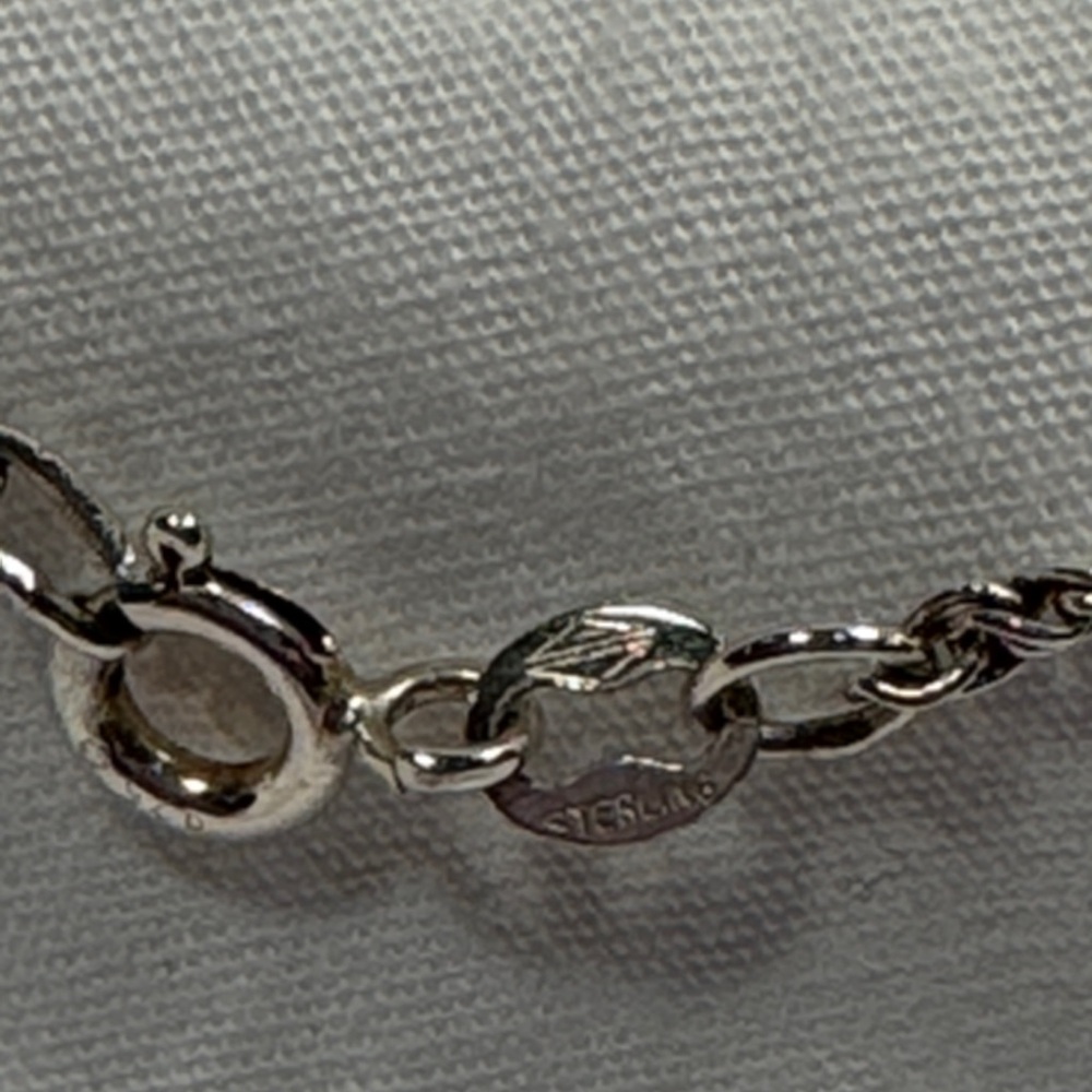 Sterling Silver diamond cut rope Women's Chain Necklace